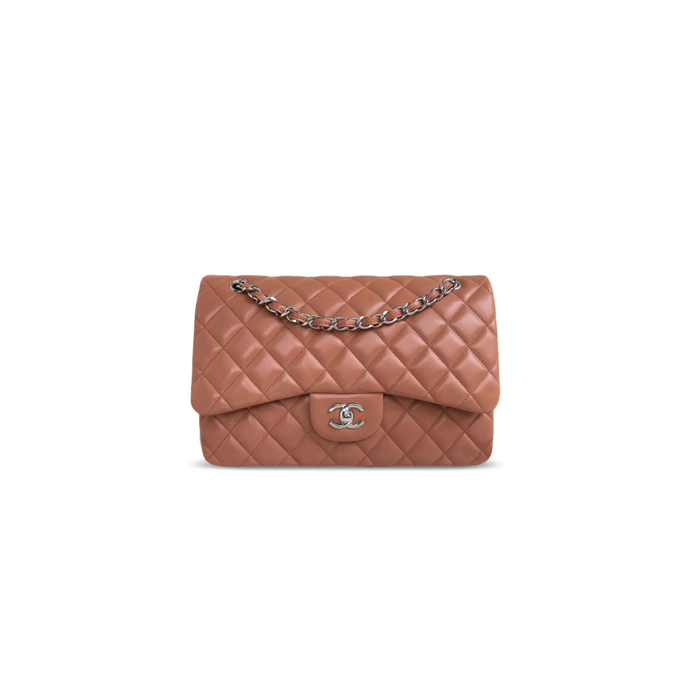 CHANEL LAMBSKIN QUILTED JUMBO DOUBLE FLAP (30*20*9cm)